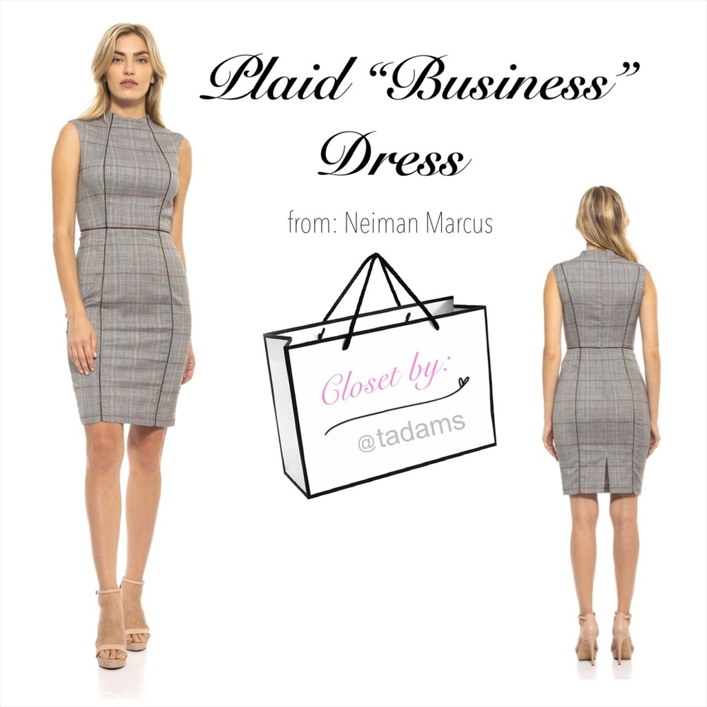 Mock-Neck, Sleeveless, Plaid Dress